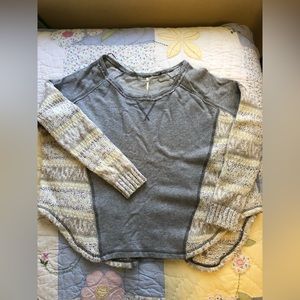 Free people pieced pullover sweater sleeve sweatshirt